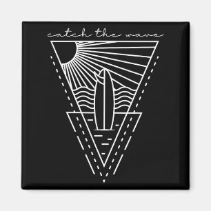 Erfasse die Welle Surfen Retro-Surfboard Wellen Me Magnet