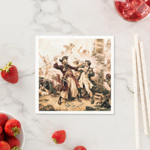 Erfasse Pirat Blackbeard, Queen Anne's Revenge Serviette