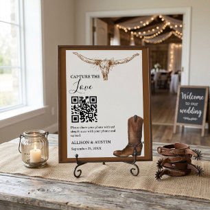 Erfassen Sie den Liebes-QR-Code Western-Cowboy-Sti Poster