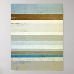 "Erfinden Sie" blaue und beige abstrakte Kunst Poster
