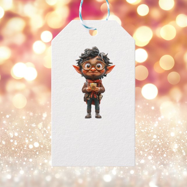 Erfinder Weihnachts-Elf White-Geschenkartikel Geschenkanhänger (Von Creator hochgeladen)