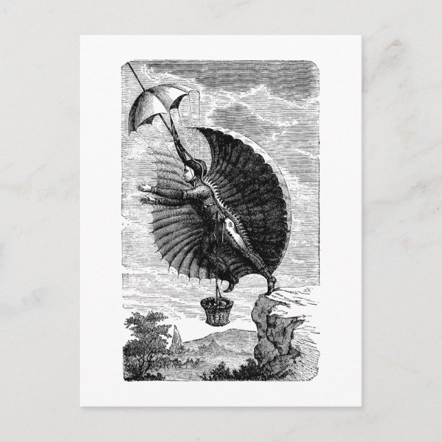 Erfindung der Vintagen Viktorianischen Flugmaschin Postkarte (Vorderseite)