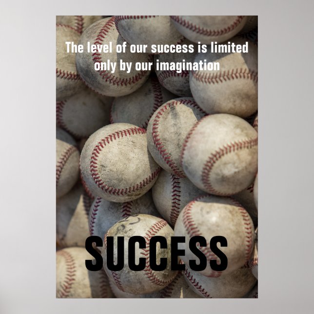 Erfolg Baseball Inspiration Motivierend Poster (Vorne)