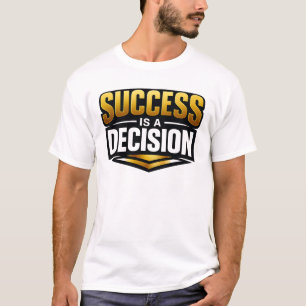 Erfolg Gold-Typografie auf Schwarz T-Shirt