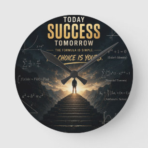 Erfolg heute, Motivation morgen, Mathe-Klassenzimm Runde Wanduhr