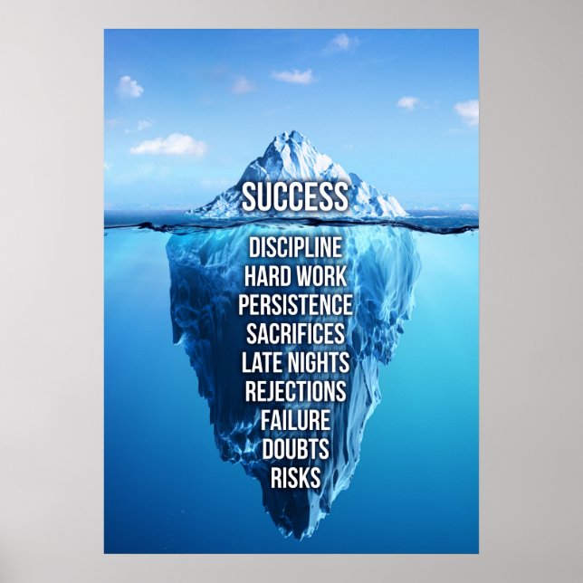 Erfolg Iceberg Skulptur Motivierend Poster (Vorne)