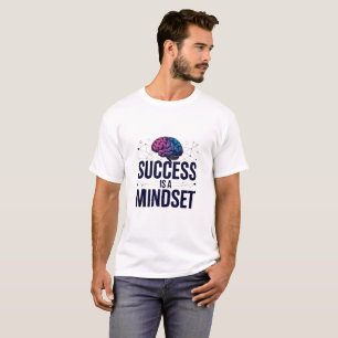 Erfolg ist ein Mindset Motivierend Pink Blue Text T-Shirt