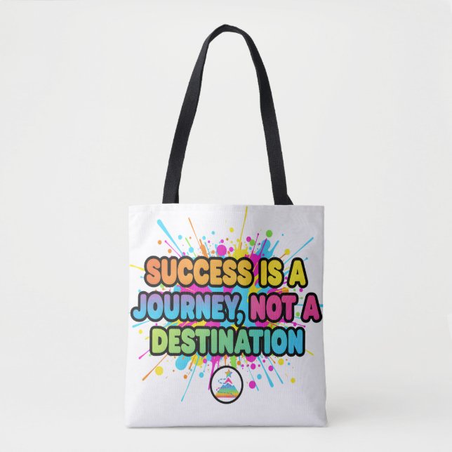 Erfolg ist eine Reise Motivationszitat-Design Tasche (Vorderseite)