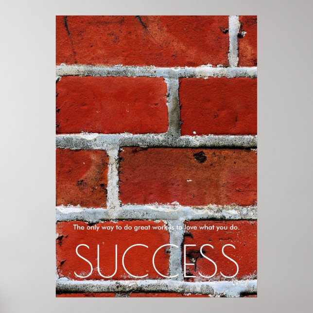 Erfolg Motivierend Trendy Stilvolle Red Wall Brick Poster (Vorne)