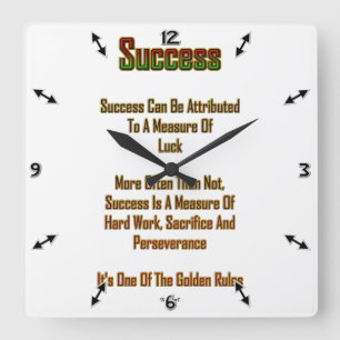 Erfolg Quadratische Wanduhr