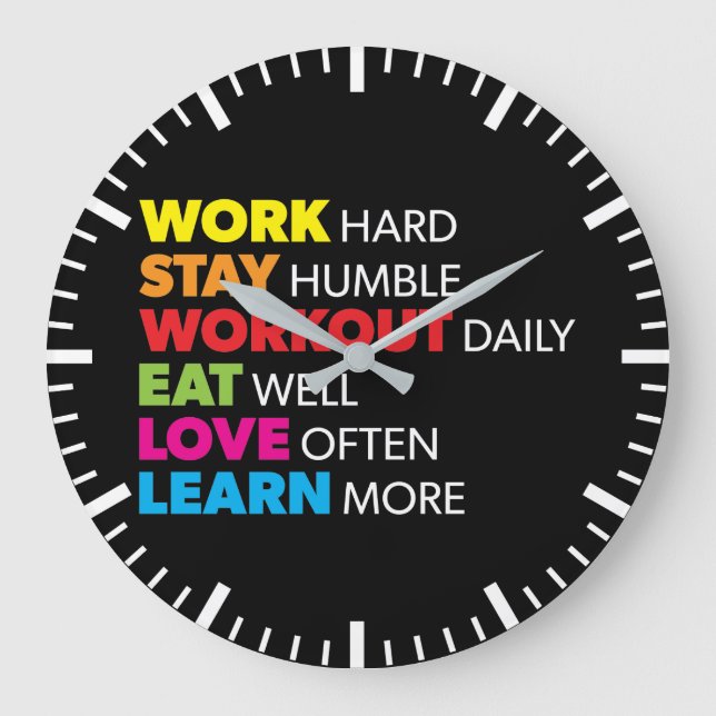 Erfolg und Gym Motivierend große Uhr (Vorderseite)