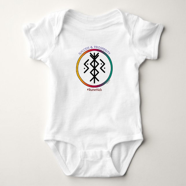 Erfolg & Wohlstand Bindrune Baby Bodysuit Strampler (Vorderseite)