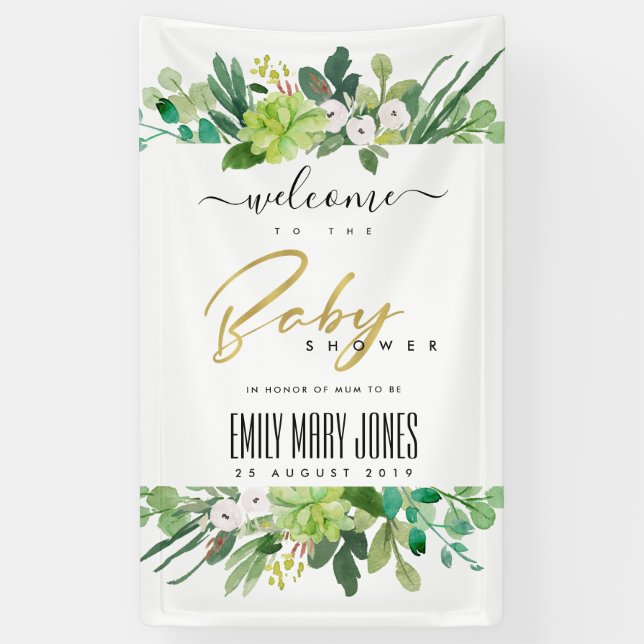 ERFOLGREICH BEGRÜSST DIE BABY-SHOWER-WASSERSPIELE BANNER (Vertikal)