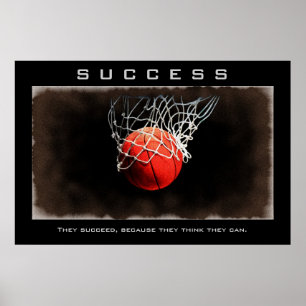 Erfolgreiche Basketball-Kunst Motivierend Inspirie Poster