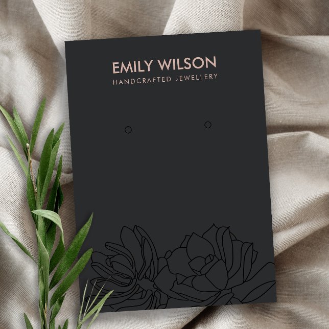 ERFOLGREICHE FOLIAGE-EARRING-ANZEIGE DES SCHWARZEN VISITENKARTE (Von Creator hochgeladen)