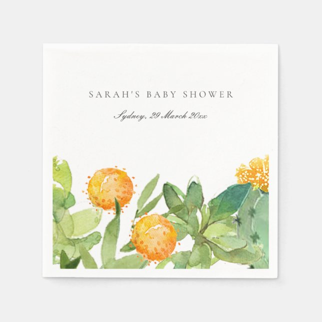 ERFOLGREICHE KACTUS-FLORALWASSERFARBENDUSCHE SERVIETTE (Vorderseite)