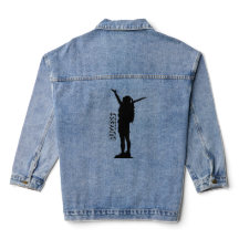 Erfolgreiche Silhouette Motivierend Denim Jacket