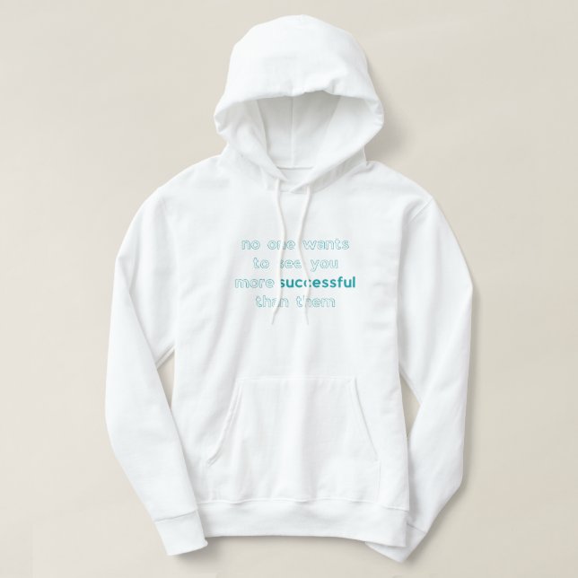 erfolgreicher als motivierend Zitat blau Hoodie (Design vorne)