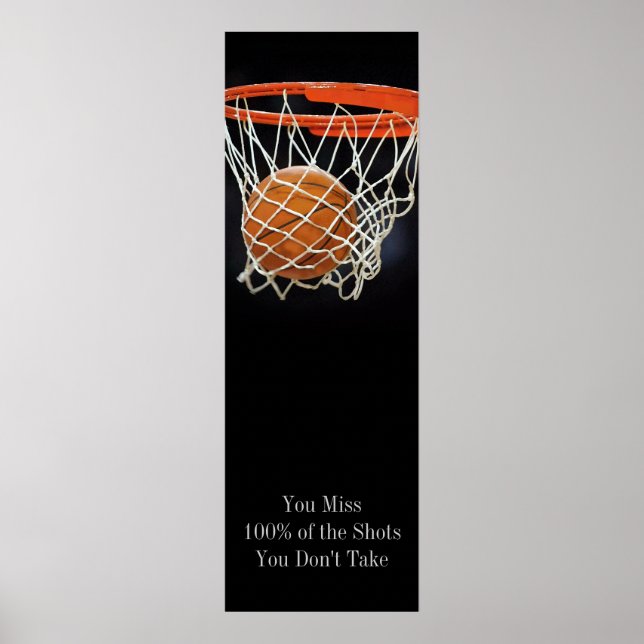 Erfolgreiches Motivierend Zitat Basketball Türplak Poster (Vorne)