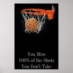 Erfolgreiches Motivierend Zitat Basketball Türplak Poster