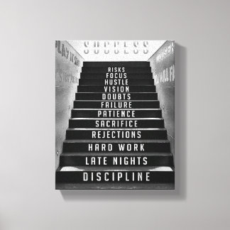 Erfolgs-Treppe, Geschenk für Macher, Motivierend Leinwanddruck