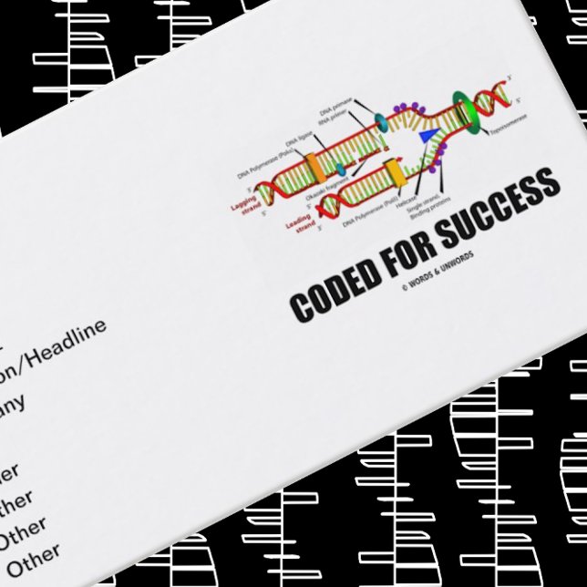 Erfolgscodiert (DNA-Replikation) Visitenkarte ("Coded For Success" business card for any entrepreneur working in biotechnology)