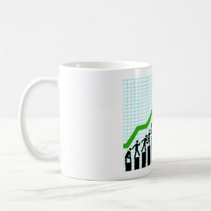 Erfolgsfortschritts-Balken-Diagramm Kaffeetasse