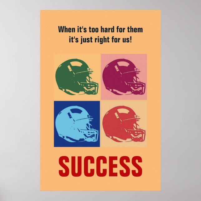 Erfolgsfußball Motivierend Inspiration PopArt Poster (Vorne)