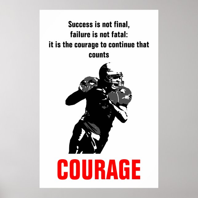 Erfolgskurs Fußball Inspiration Motivation Poster (Vorne)