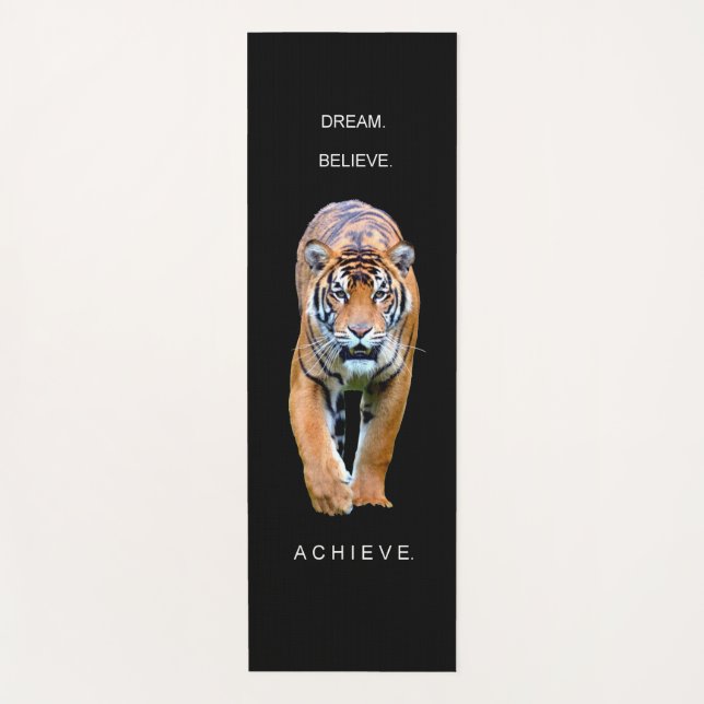 Erfolgsquote bei Motivierend Tiger Black Template Yogamatte (Vorderseite)