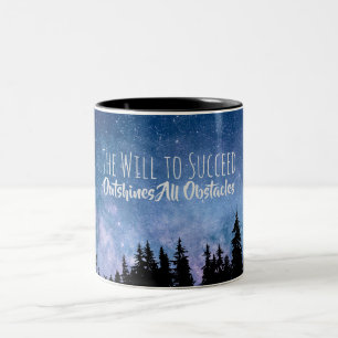 Erfolgswille überstrahlt Hindernisse Inspirierend Zweifarbige Tasse