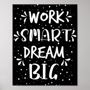 Erfolgszitat Arbeite Intelligent Träume Groß Poster