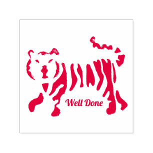 Erfolgte Lehrer-Briefmarke des Tigers gut Permastempel