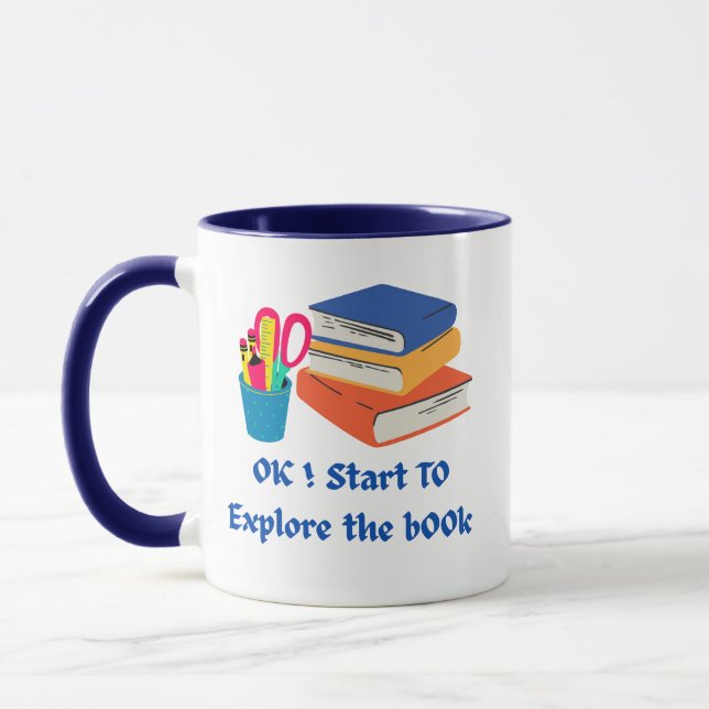 Erforschen Sie das Buch - Zurück zum Schullesen Tasse (Links)