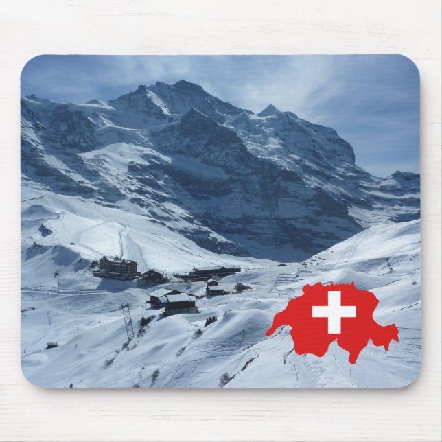Erforschen Sie die Schweiz, Schweizer Szene, Karte Mousepad (Vorne)