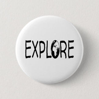 Erforschen Sie die Welt. Reisend-Wanderer Button