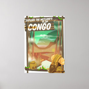 Erforschung der Feuchtgebiete im Kongo Leinwanddruck