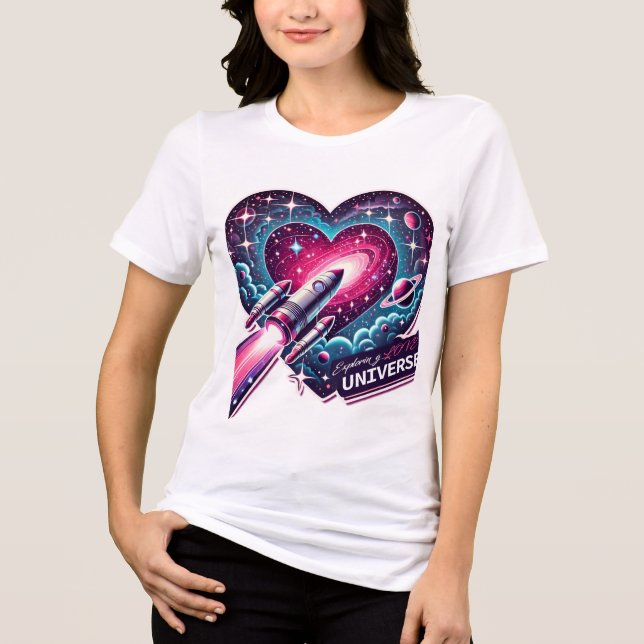 Erforschung des Universums-Designs der Liebe Tri-Blend Shirt (Vorderseite)
