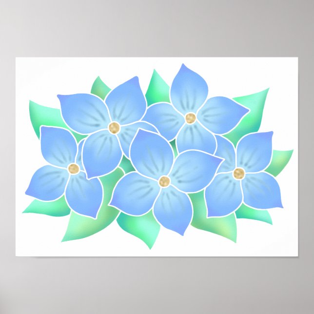 Erfrischende blaue Blume. Poster (Vorne)