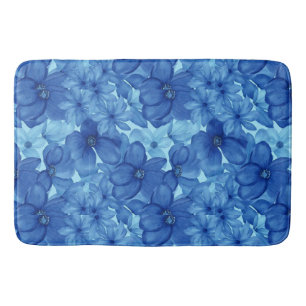 Erfrischende blaue Wasserfarbe-Blumen-Badmatte Badematte