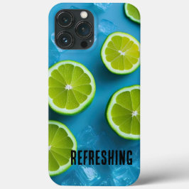 Erfrischende Limone Scheiben und Eis auf blauem Me Case-Mate iPhone Hülle