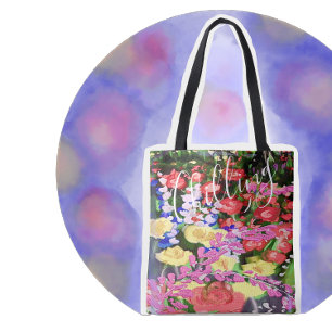 Erfrischende Mehrfarbige Malerei Brillante Blumen  Tasche