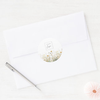 Erfrischende Wildblumen benutzerdefiniertes Logo  Runder Aufkleber