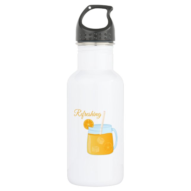 Erfrischende Zitrusfrüchte Edelstahlflasche (Vorderseite)