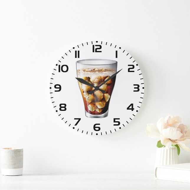 Erfrischender Eiskalter Soda Drink mit Bläschen Große Wanduhr (Von Creator hochgeladen)