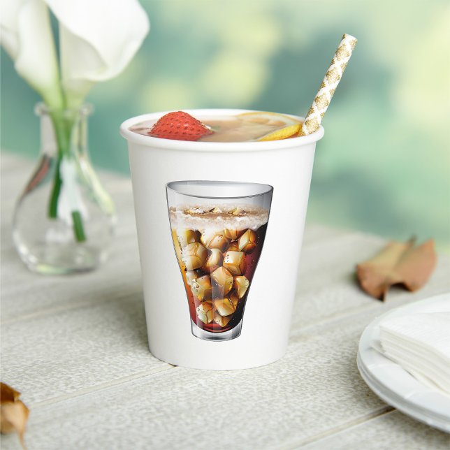 Erfrischender Eiskalter Soda Drink mit Bläschen Pappbecher (Von Creator hochgeladen)