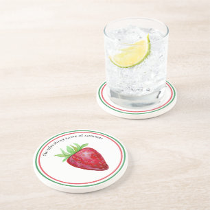 Erfrischender Geschmack der sommerlichen Erdbeere Getränkeuntersetzer