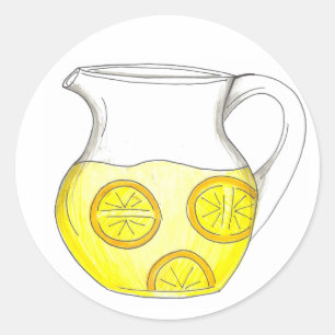 Erfrischender Lemonade Lemon Ade Pitcher Drink Runder Aufkleber
