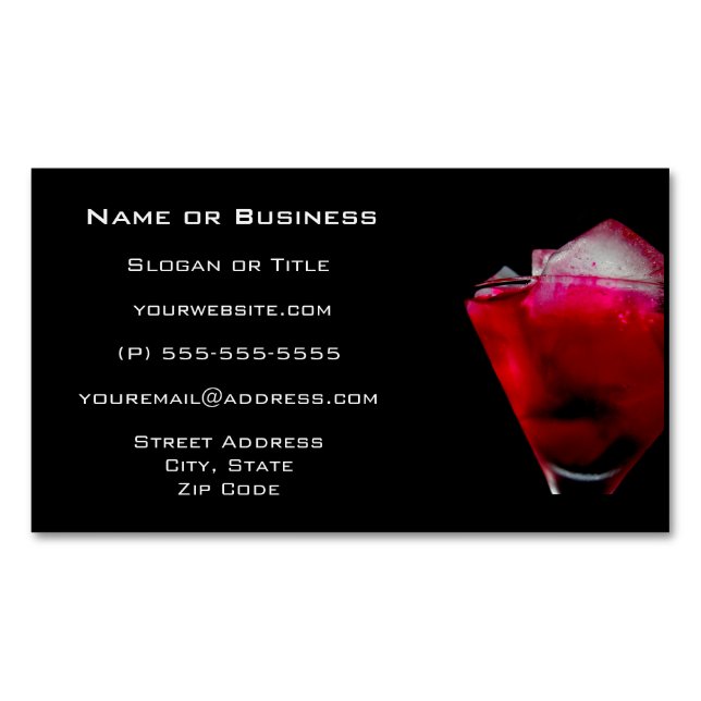 Erfrischender roter und rosa Cocktail Magnetische Visitenkarte (Vorderseite)