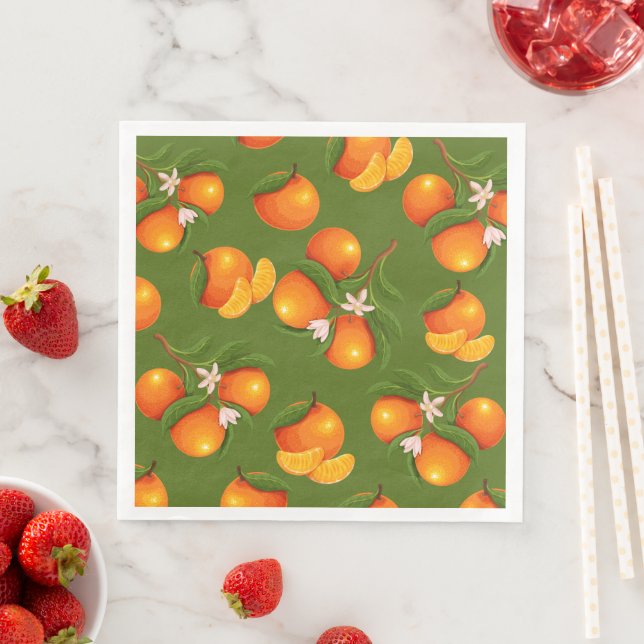 Erfrischendes Orangenmuster Serviette (Beispiel)